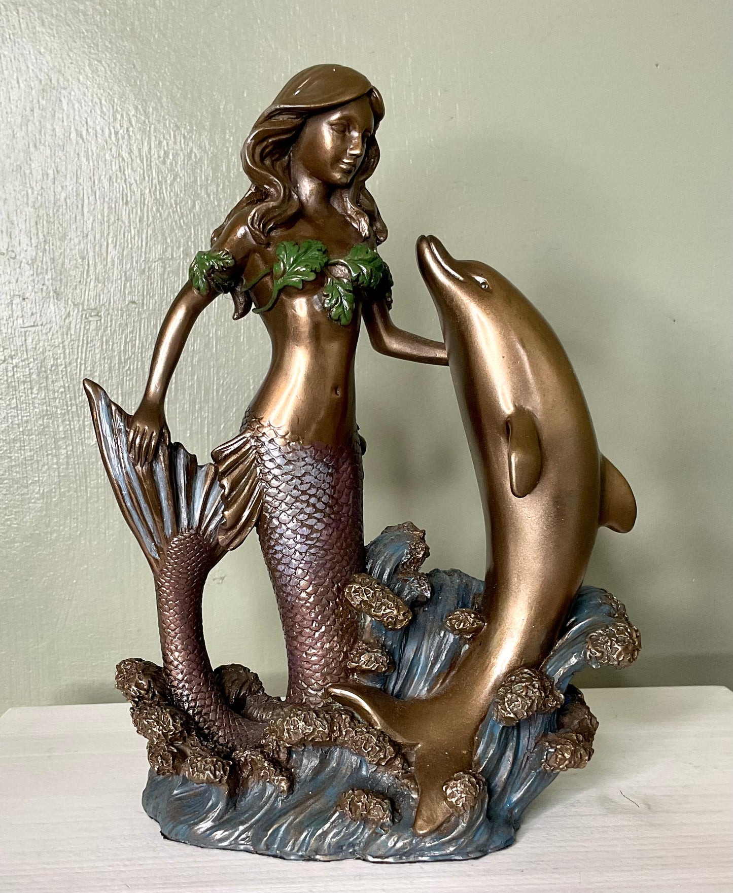 Mermaid and Dolphin Statue