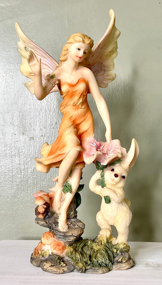 Fairy with Bunny Statue - Summit Collection RARE