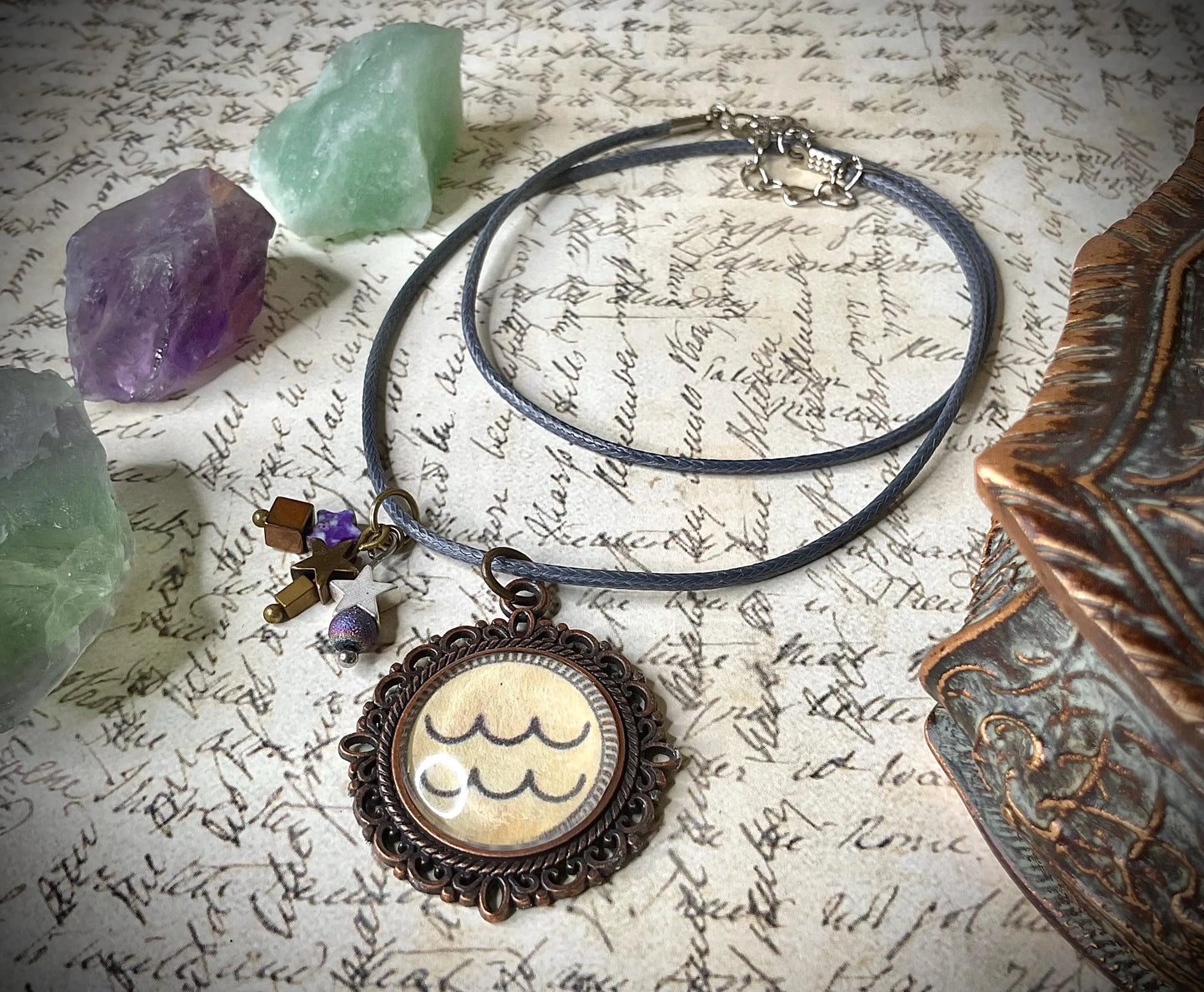 Aquarius Glyph Amulet